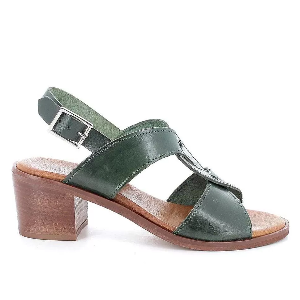 Forest Women'S Leather Heeled Sandals-Igi&Co Cheap