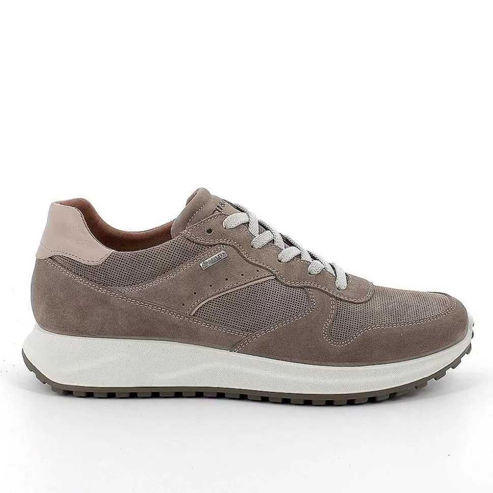 Gore-Tex Men'S Leather Sneakers Pewter-Igi&Co Best Sale