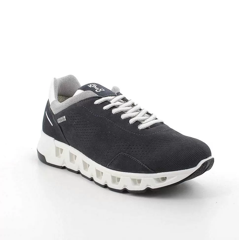 Gore-Tex Surround Leather Sneakers For Men Blue-Igi&Co Hot