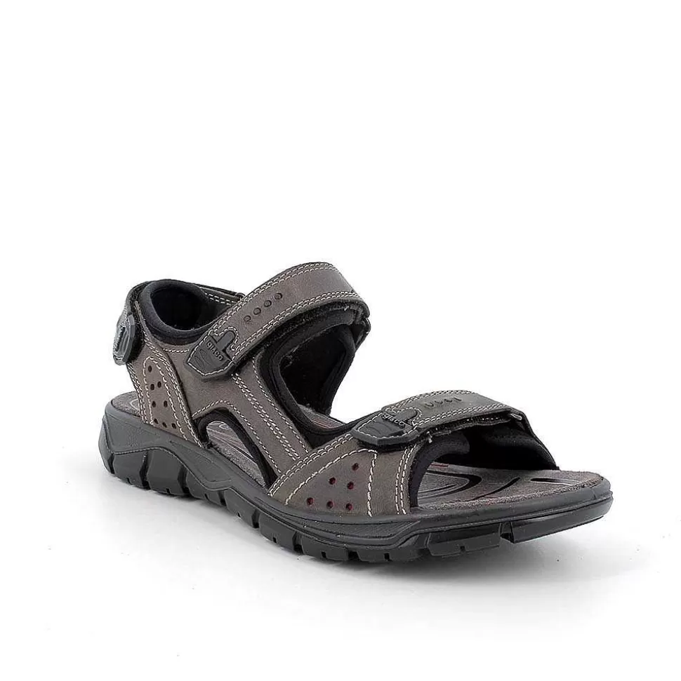 Gray Men'S Leather Sandals-Igi&Co Flash Sale