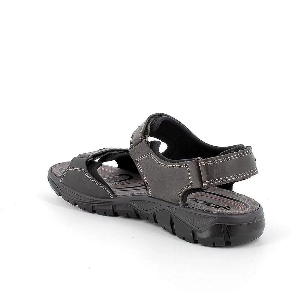 Gray Men'S Leather Sandals-Igi&Co Flash Sale