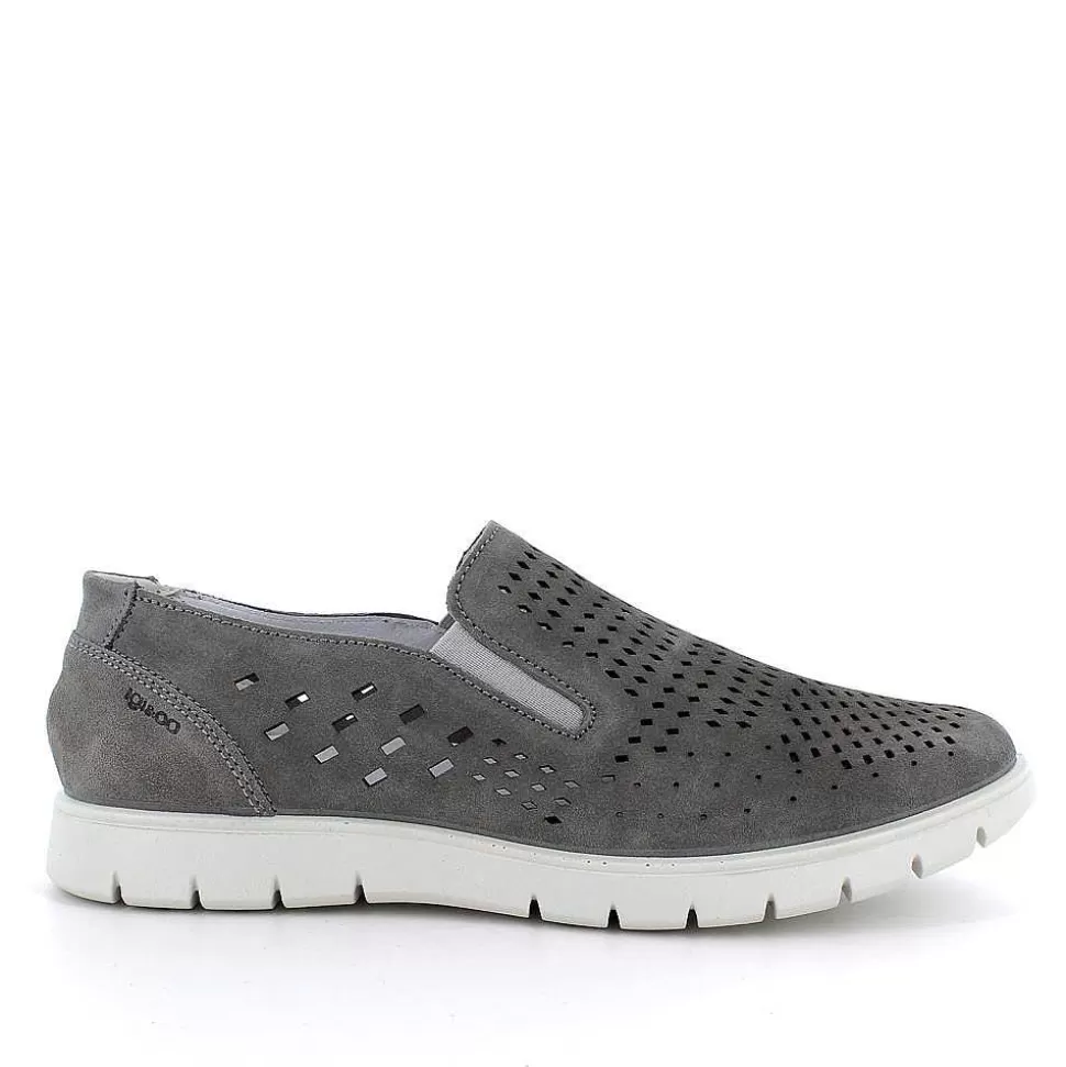 Gray Men'S Leather Slip On-Igi&Co Hot