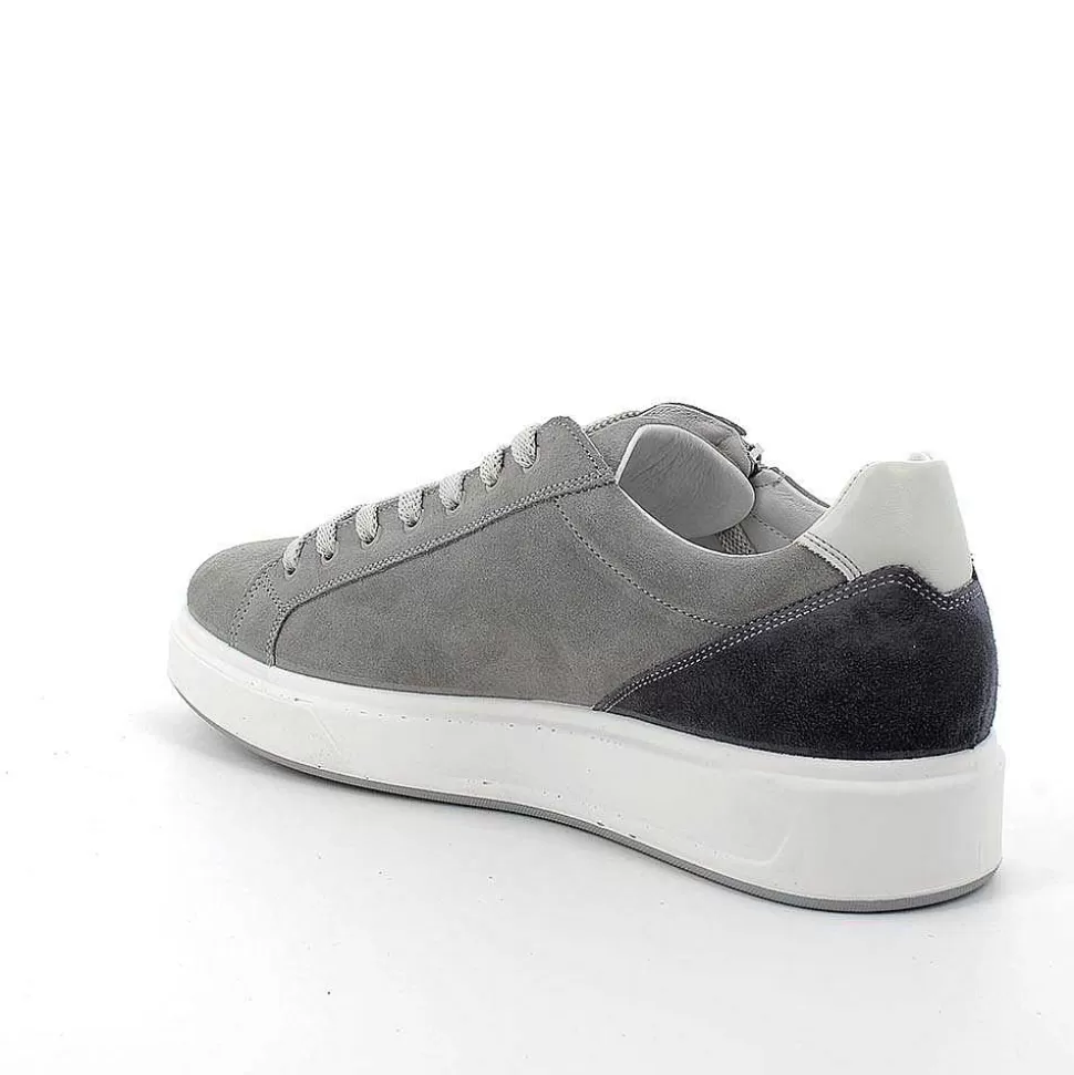 Gray Men'S Leather Sneakers-Igi&Co Hot