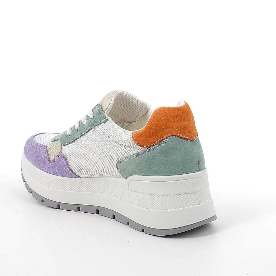 Iris-Salvia-White Women'S Wedge Sneakers-Igi&Co Hot