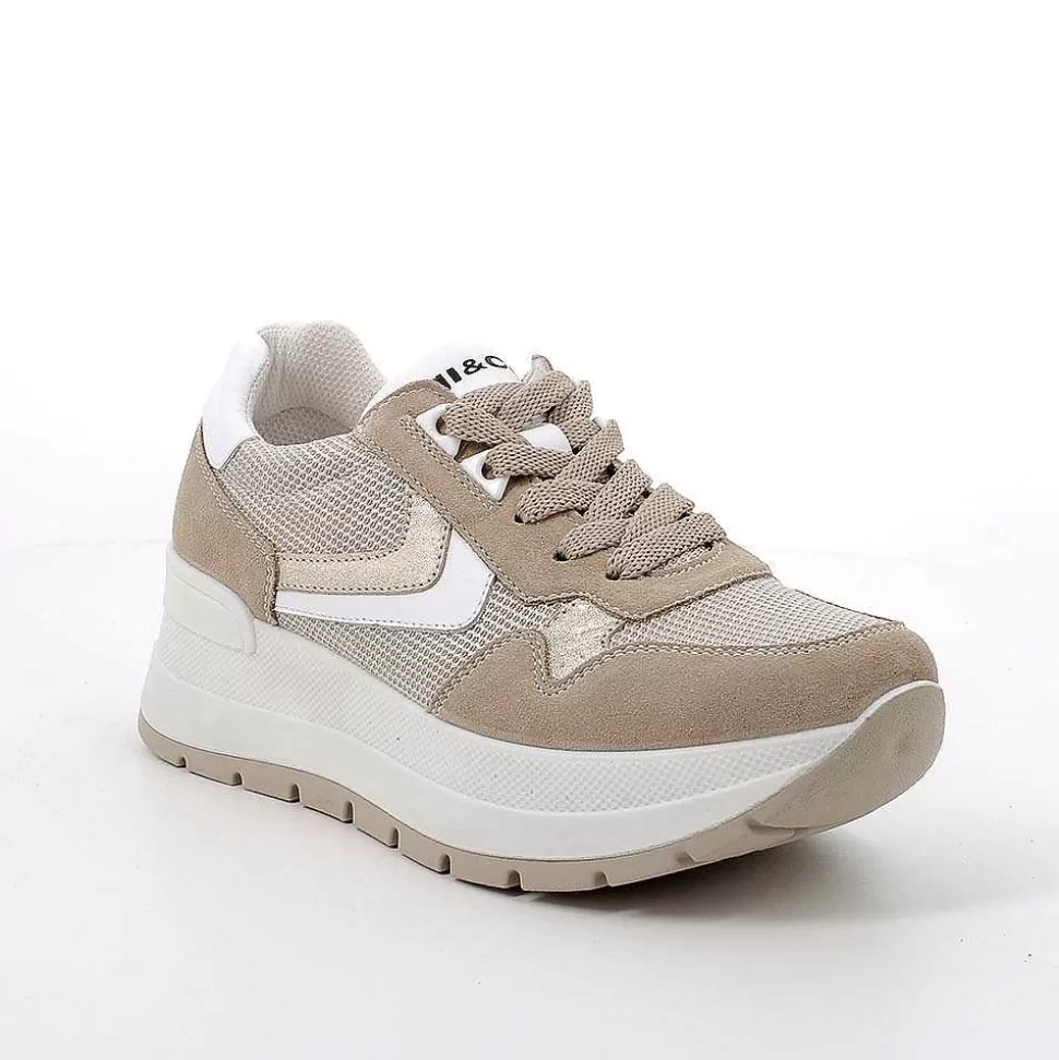 Ivory-Beige Women'S Wedge Sneakers-Igi&Co Best