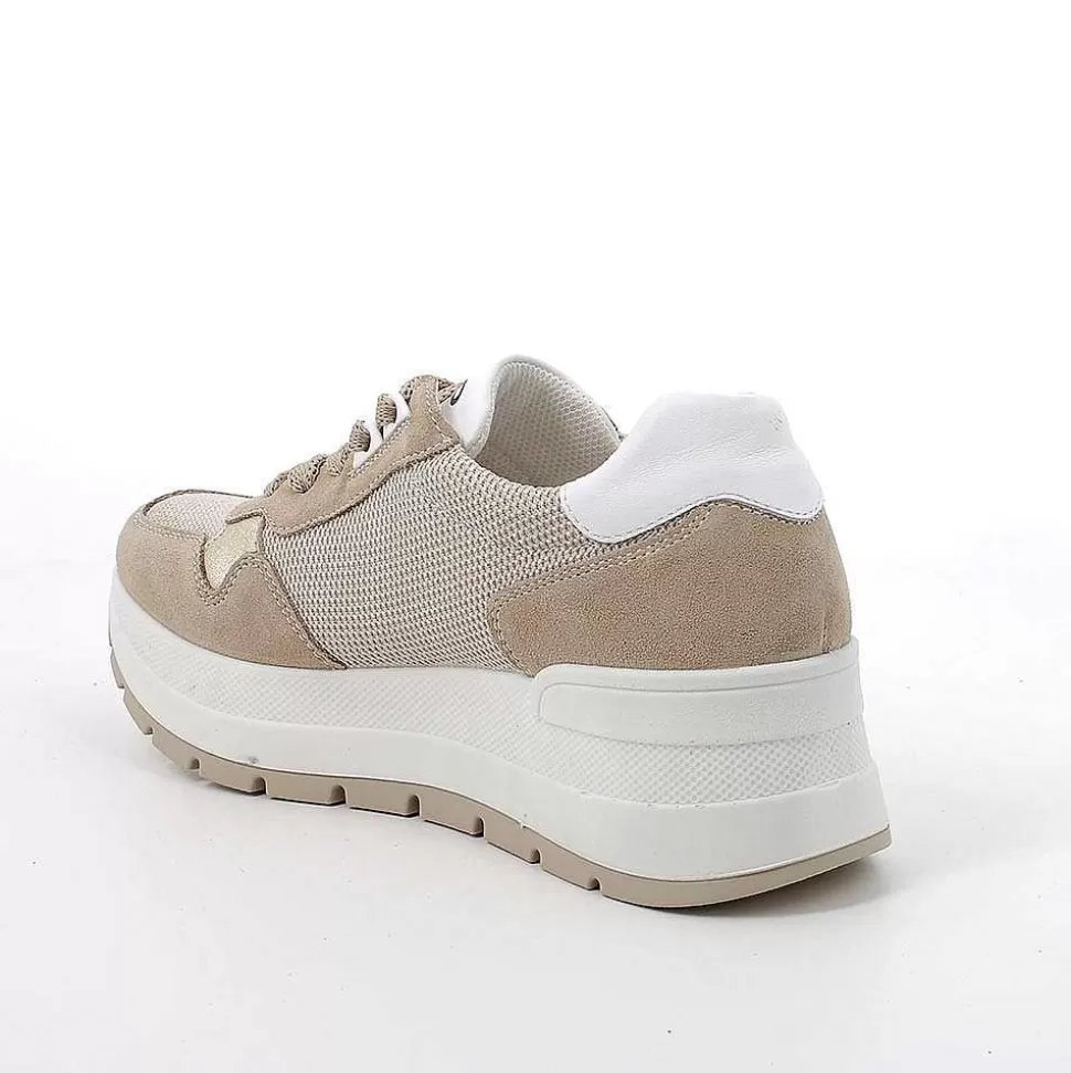 Ivory-Beige Women'S Wedge Sneakers-Igi&Co Best