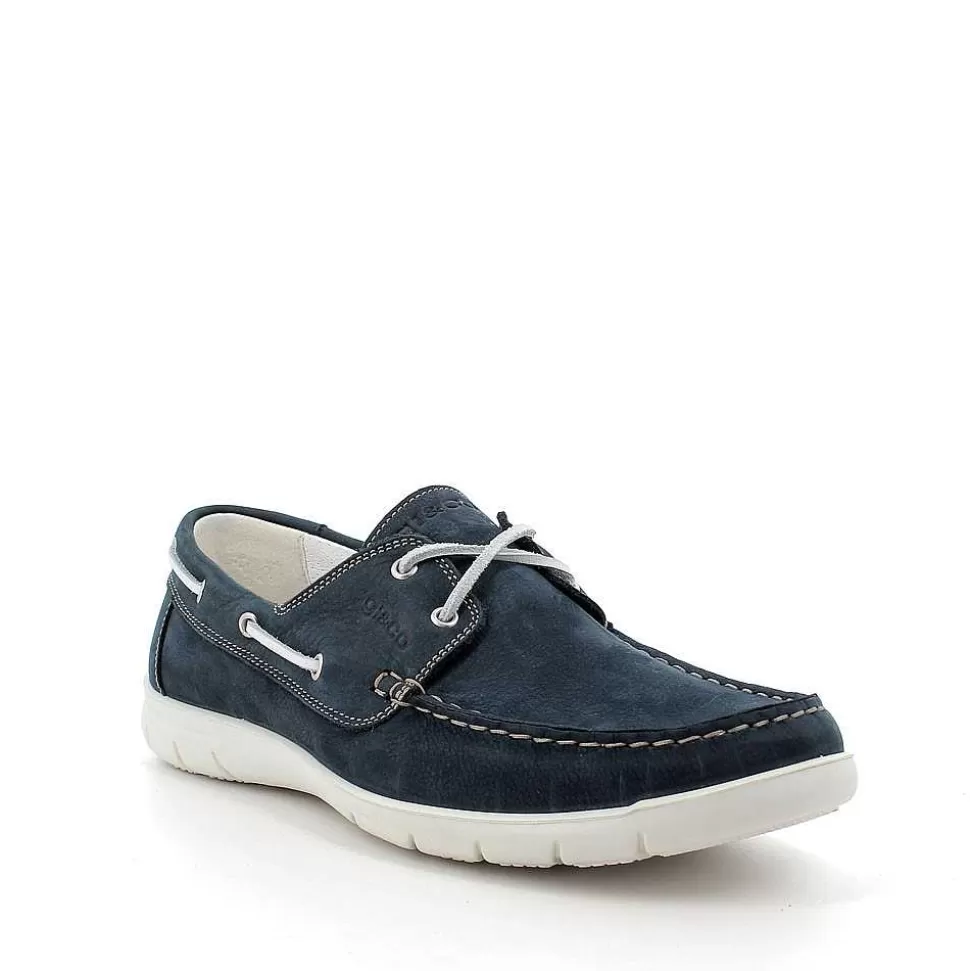 Light Blue Men'S Leather Moccasin-Igi&Co Cheap
