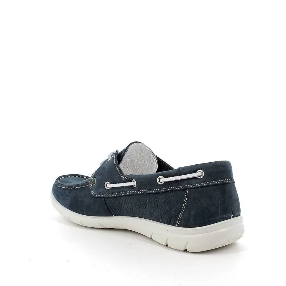 Light Blue Men'S Leather Moccasin-Igi&Co Cheap