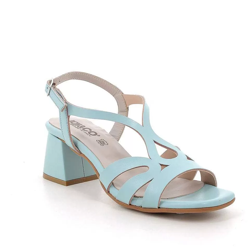 Light Blue Women'S Heeled Sandals-Igi&Co Fashion