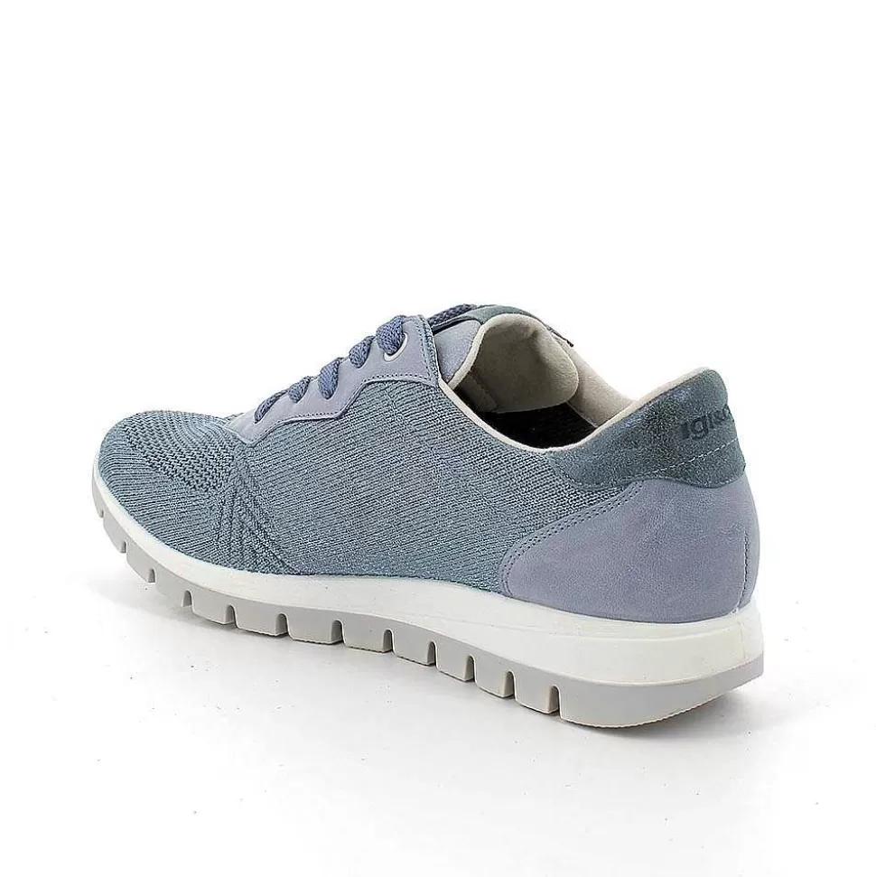 Light Blue-Silver Women'S Sneakers-Igi&Co Shop