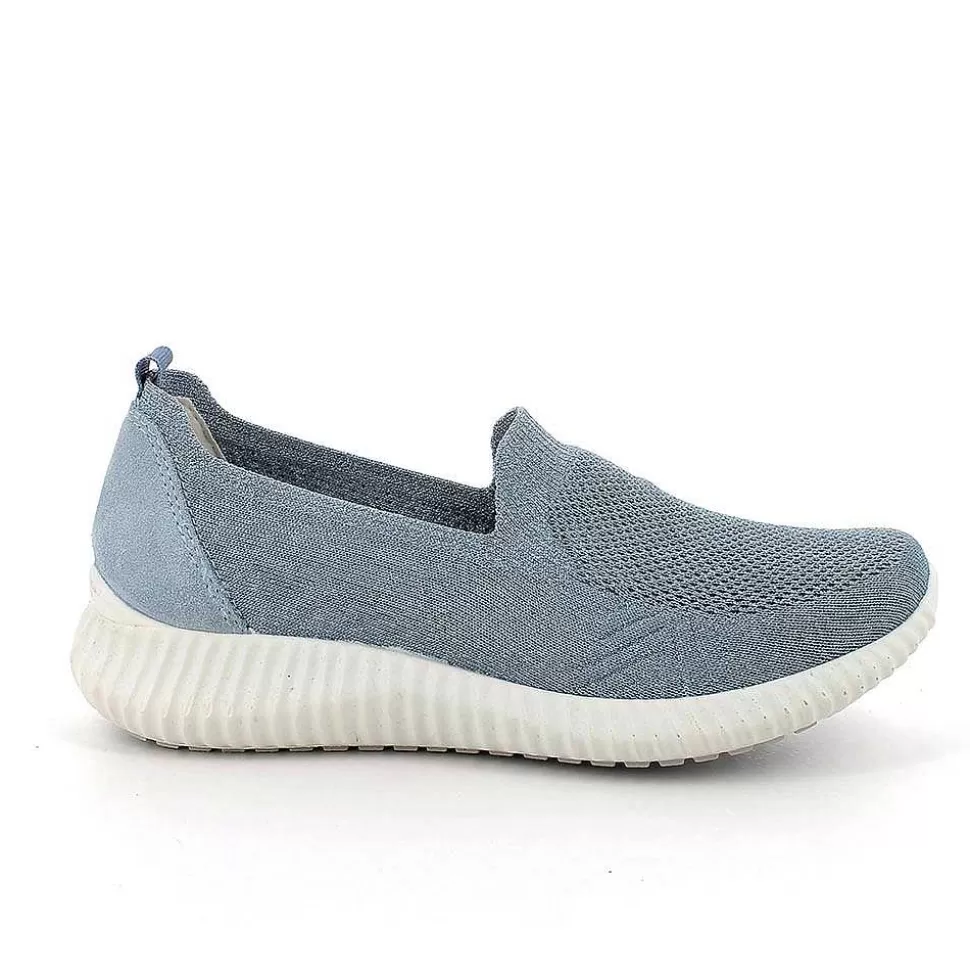 Light Blue-Silver Women'S Sock Sneakers-Igi&Co Store