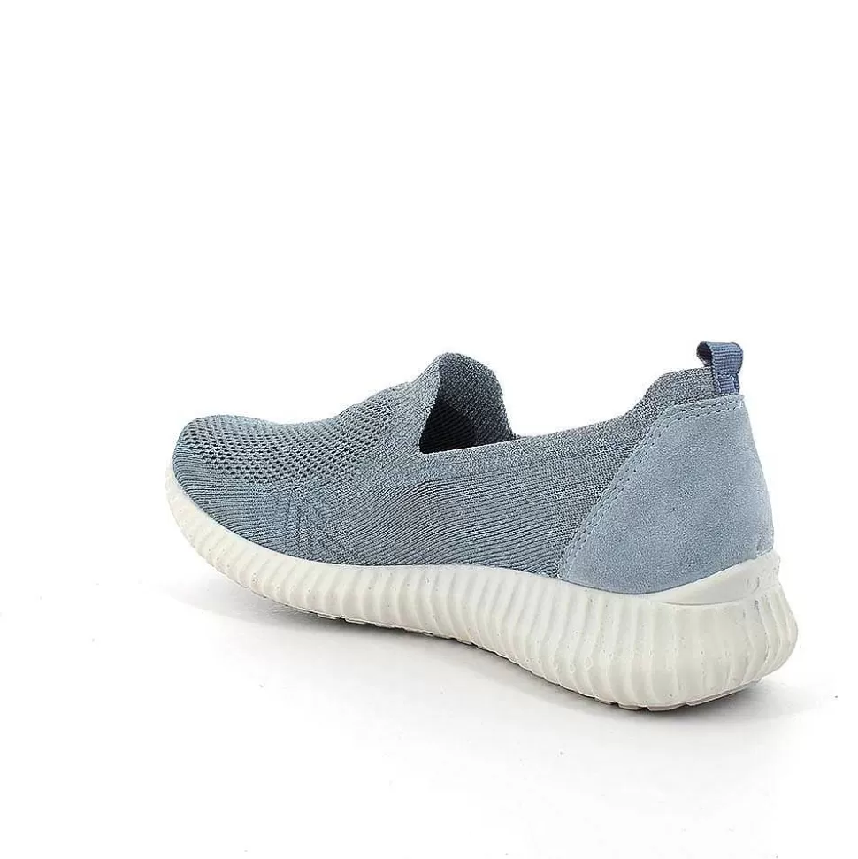 Light Blue-Silver Women'S Sock Sneakers-Igi&Co Store