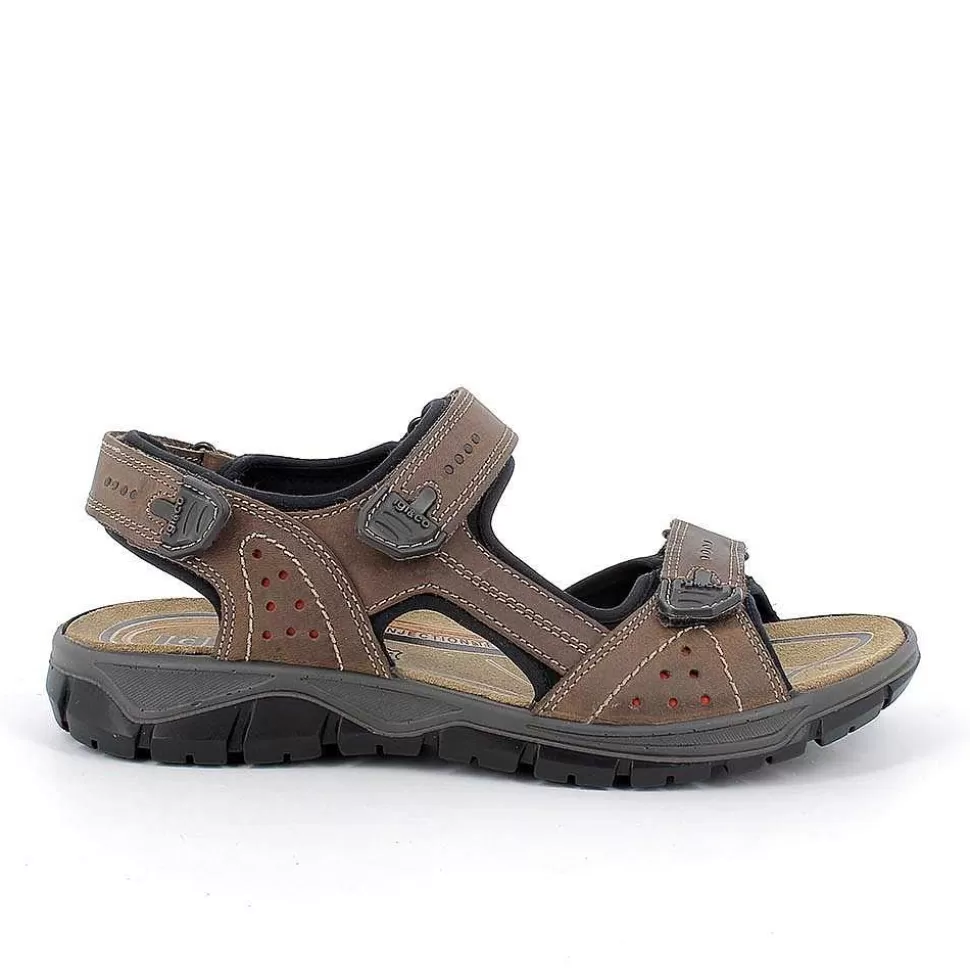 Light Mud Men'S Leather Sandals-Igi&Co Cheap