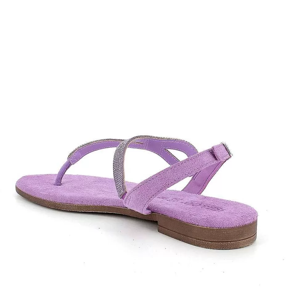 Lilac Women'S Leather Flip Flop Sandals-Igi&Co Cheap