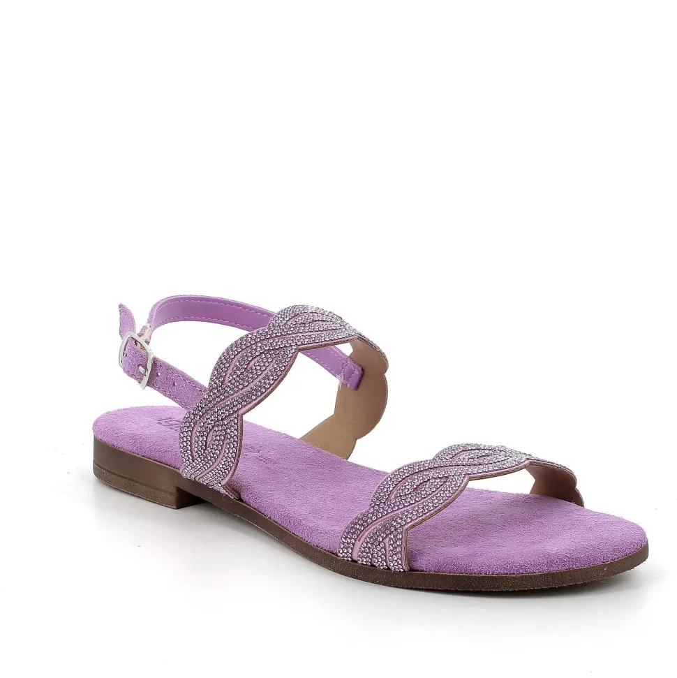 Lilac Women'S Leather Sandals-Igi&Co Fashion
