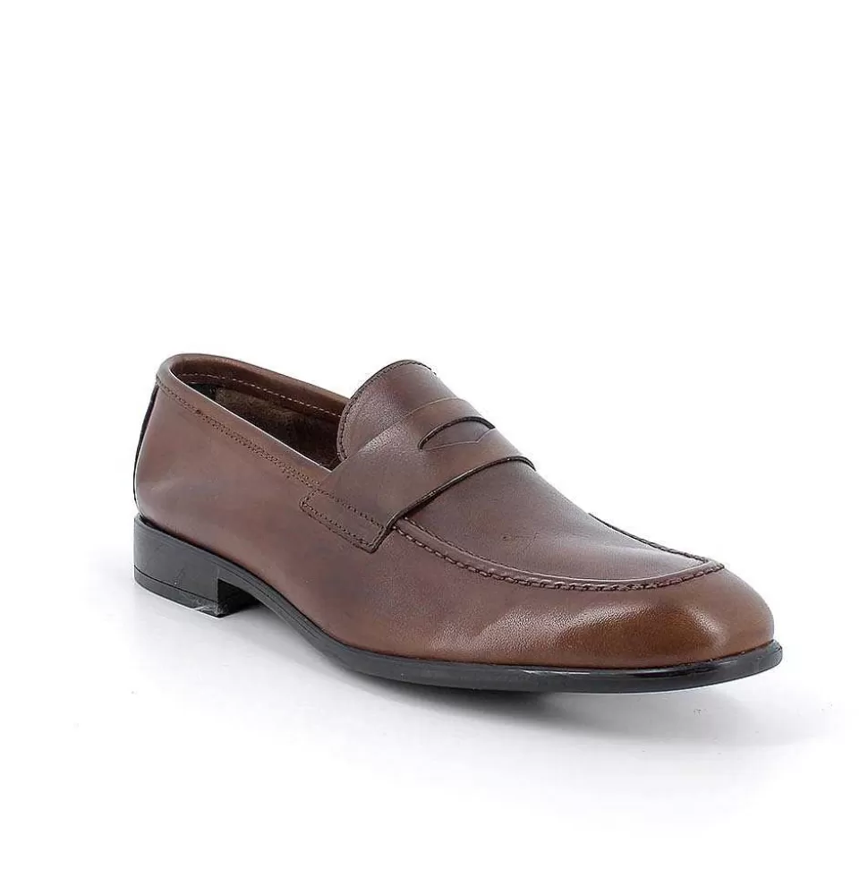 Mahogany Men'S Leather Loafers-Igi&Co Outlet