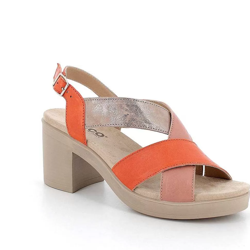 Mango-Pink Women'S Leather Heeled Sandals-Igi&Co Online