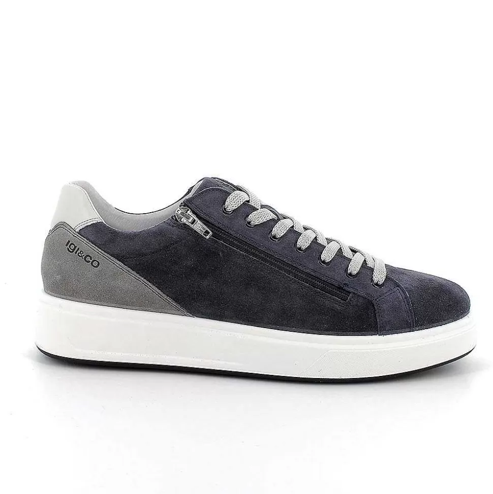 Men'S Leather Sneakers Jeans-Igi&Co Best Sale