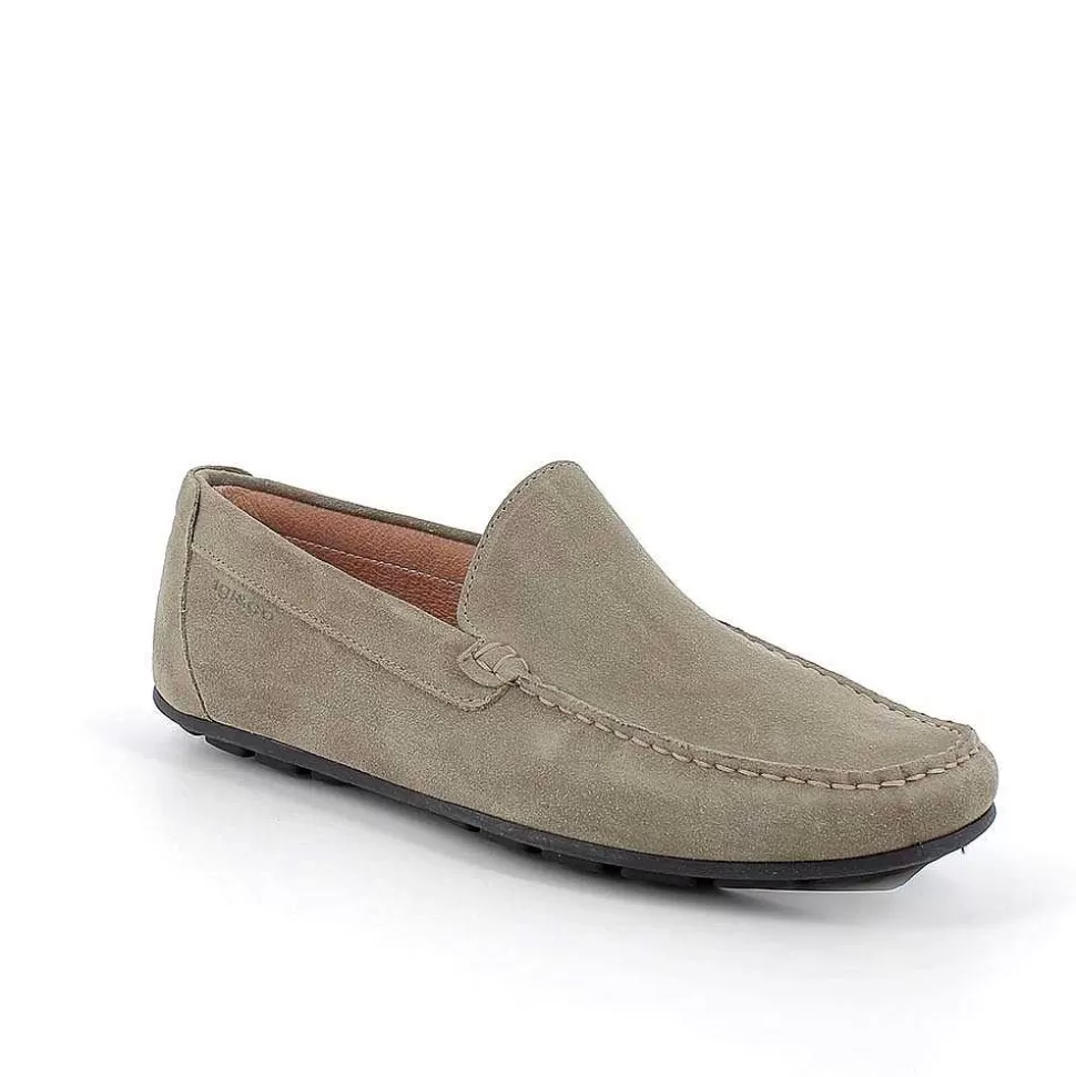 Military Green Men'S Leather Loafers-Igi&Co Discount