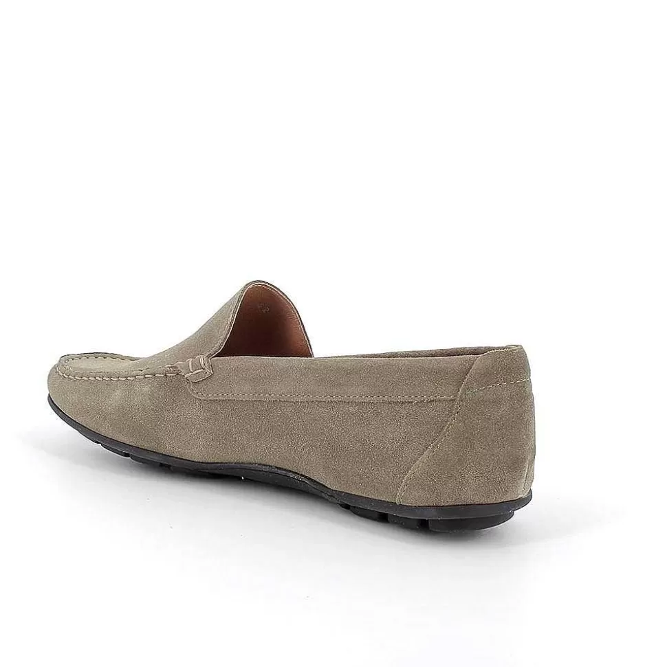 Military Green Men'S Leather Loafers-Igi&Co Discount