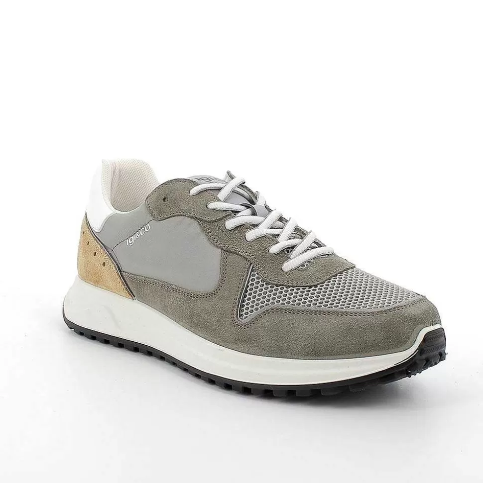 Military Green Men'S Sneakers-Igi&Co Clearance