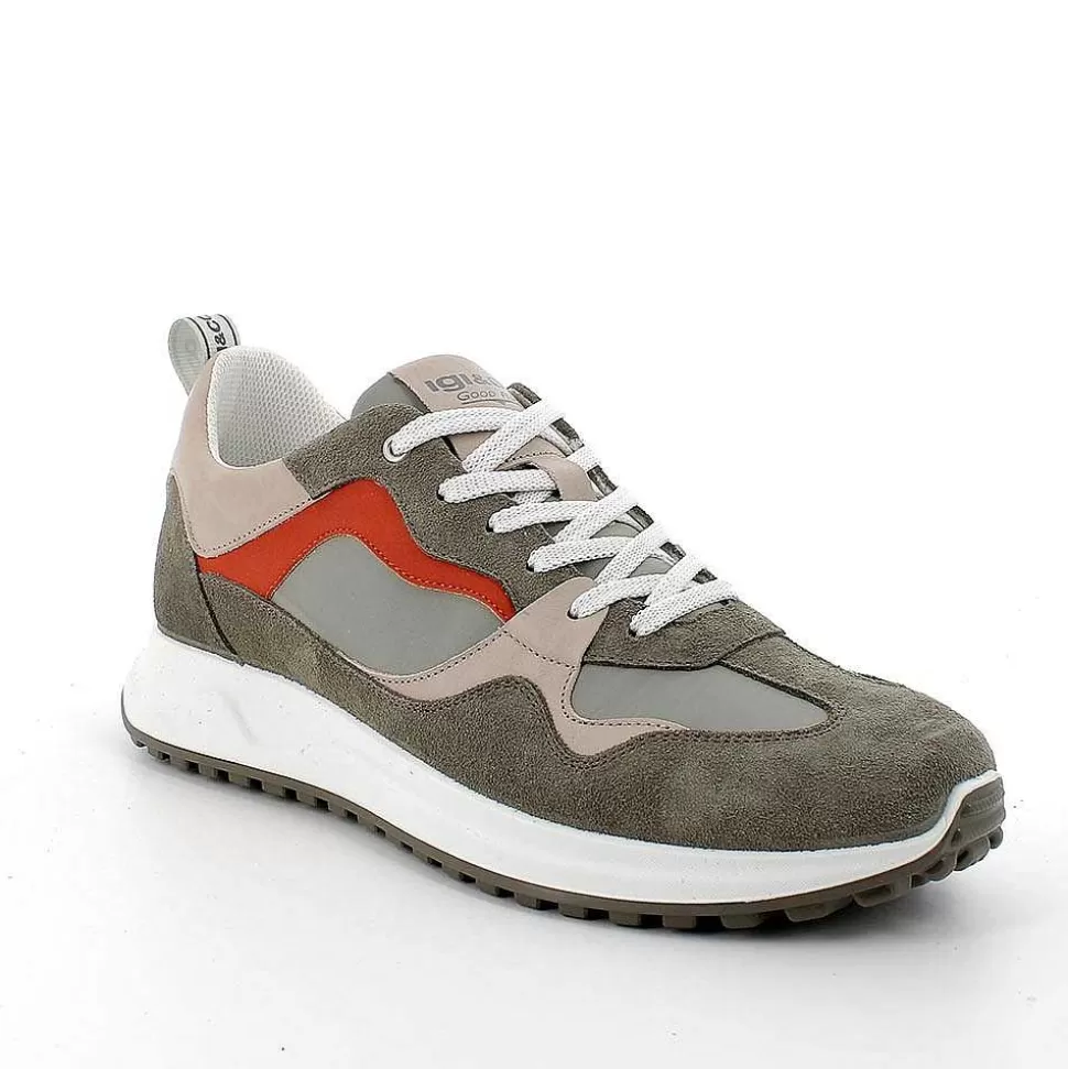 Military Green Men'S Sneakers-Igi&Co Sale