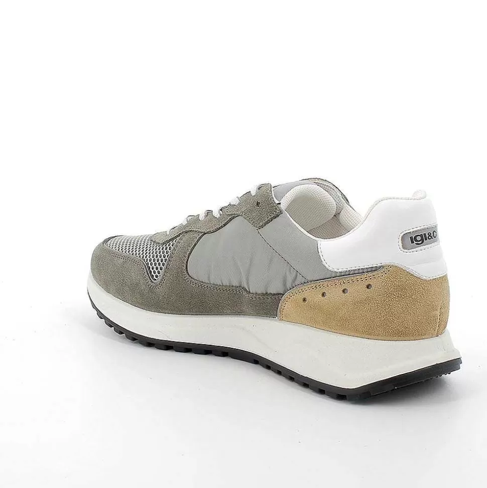 Military Green Men'S Sneakers-Igi&Co Clearance