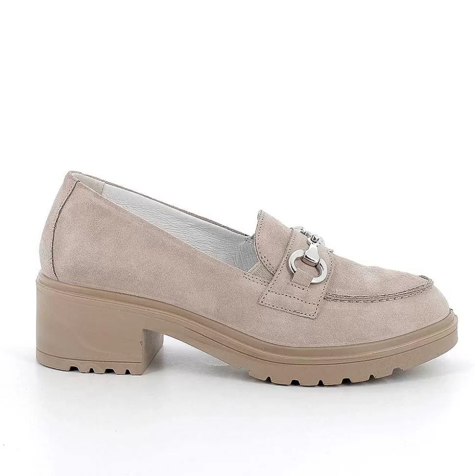 Mink Women'S Leather Heeled Loafers-Igi&Co Online