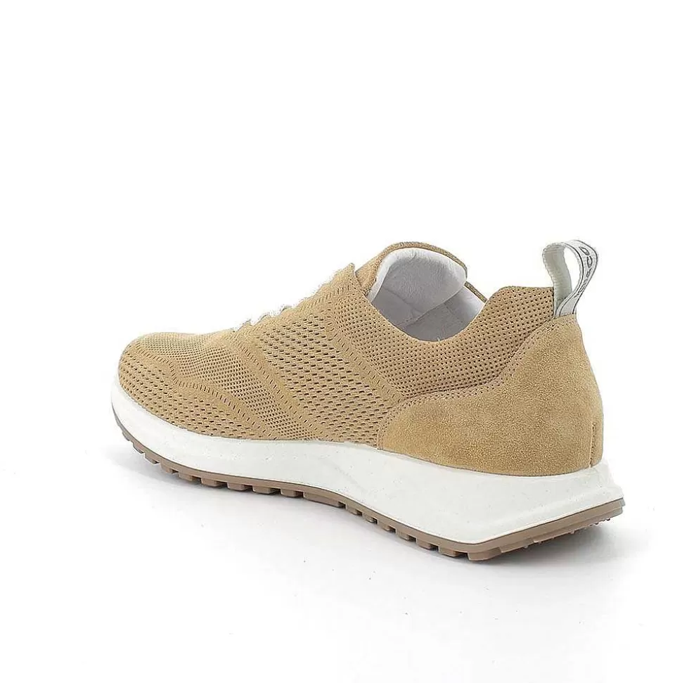 Mustard Men'S Leather Sneakers-Igi&Co Cheap