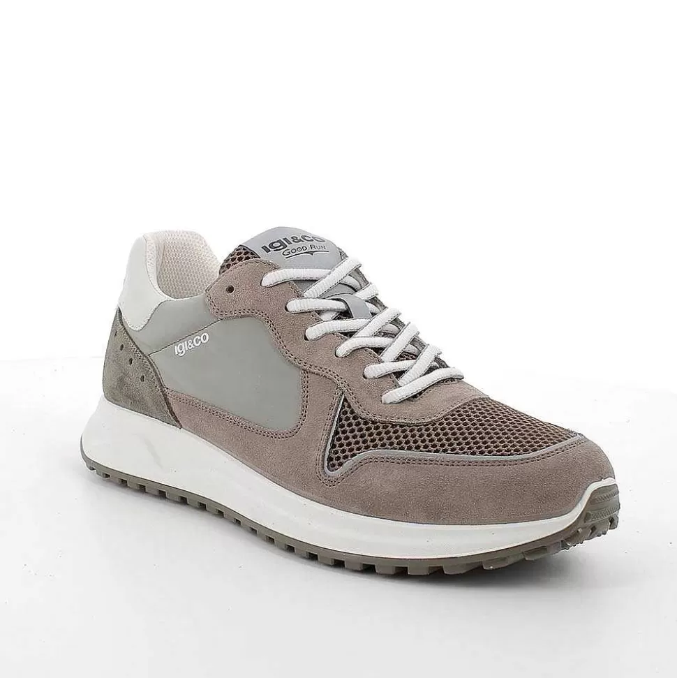 Pewter Men'S Sneakers-Igi&Co New