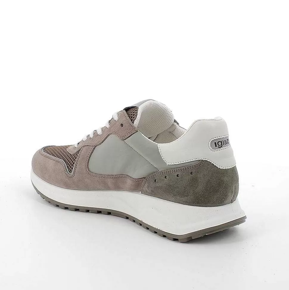 Pewter Men'S Sneakers-Igi&Co New
