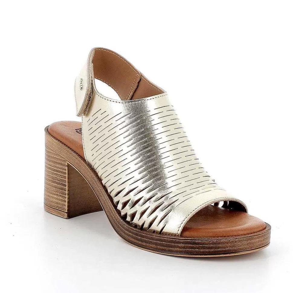 Platinum Women'S Leather Heeled Sandals-Igi&Co Cheap