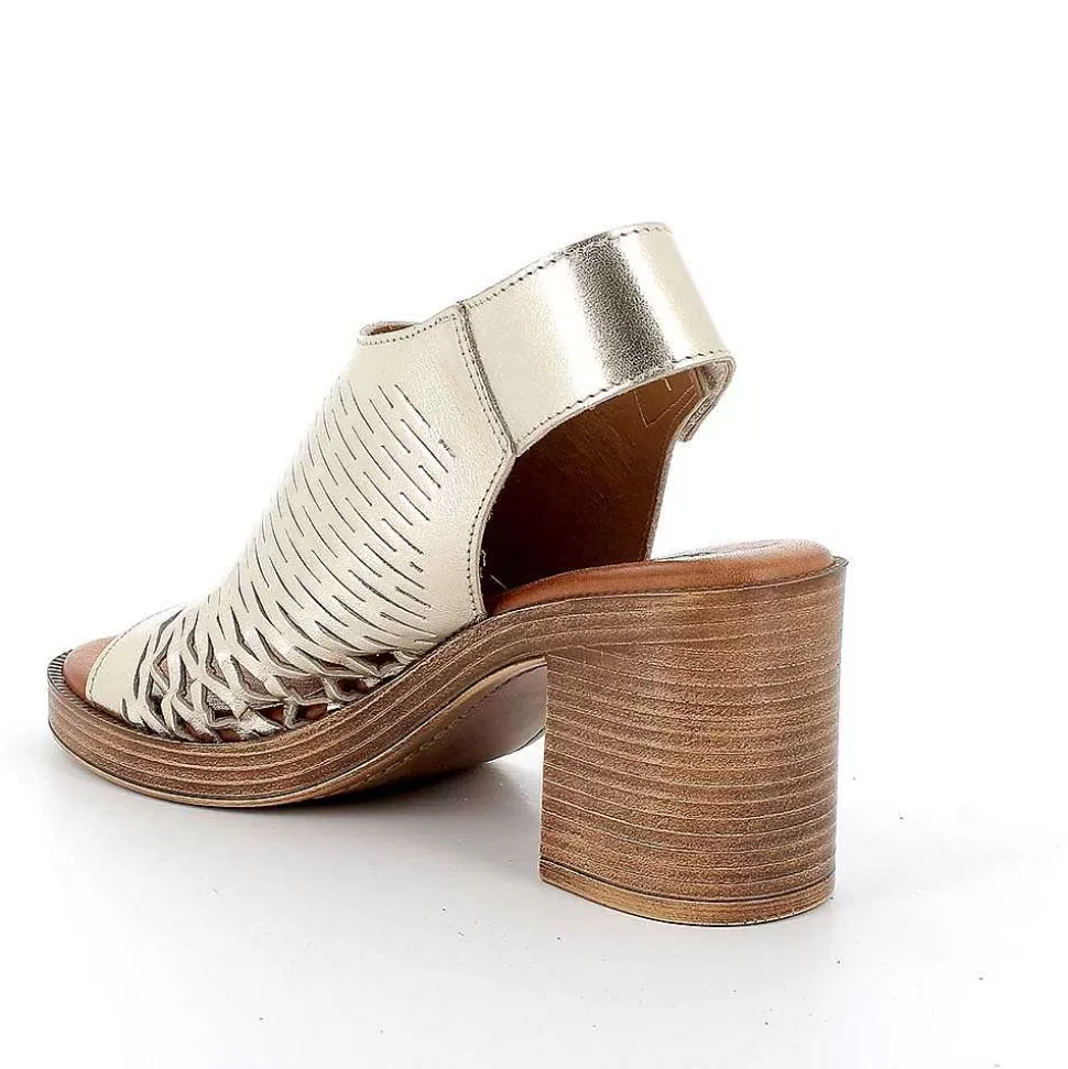 Platinum Women'S Leather Heeled Sandals-Igi&Co Cheap