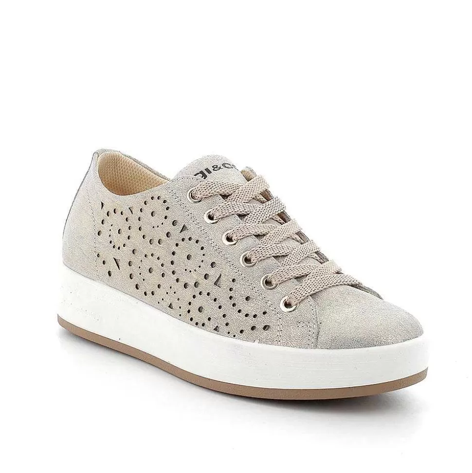 Platinum Women'S Leather Sneakers-Igi&Co Shop