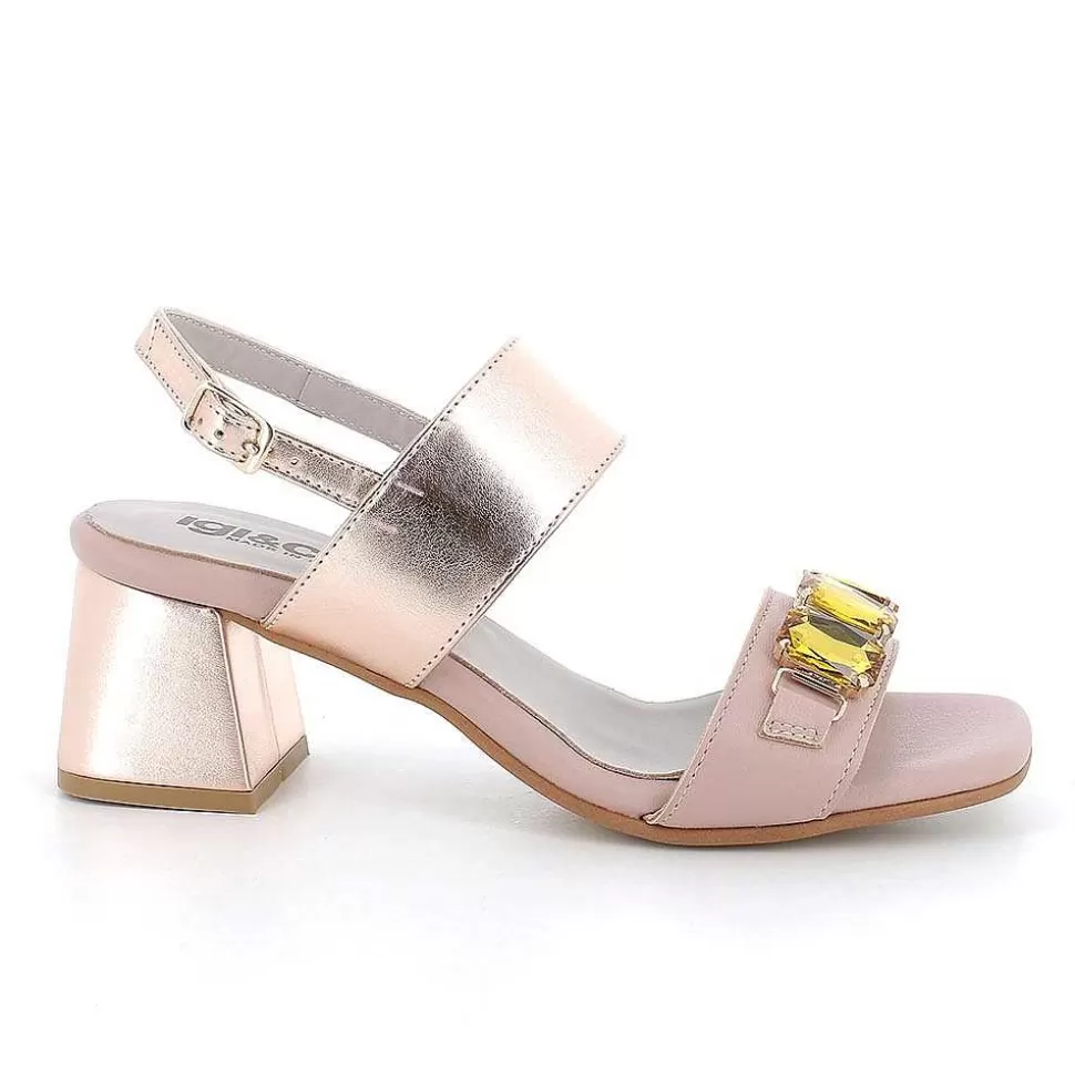 Powder-Pink Women'S Heeled Sandals-Igi&Co Cheap
