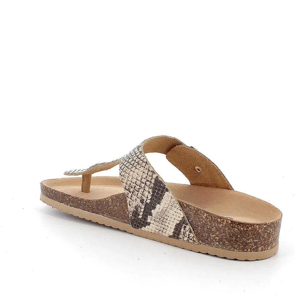 Rock Women'S Leather Flip Flop Sandals-Igi&Co Hot