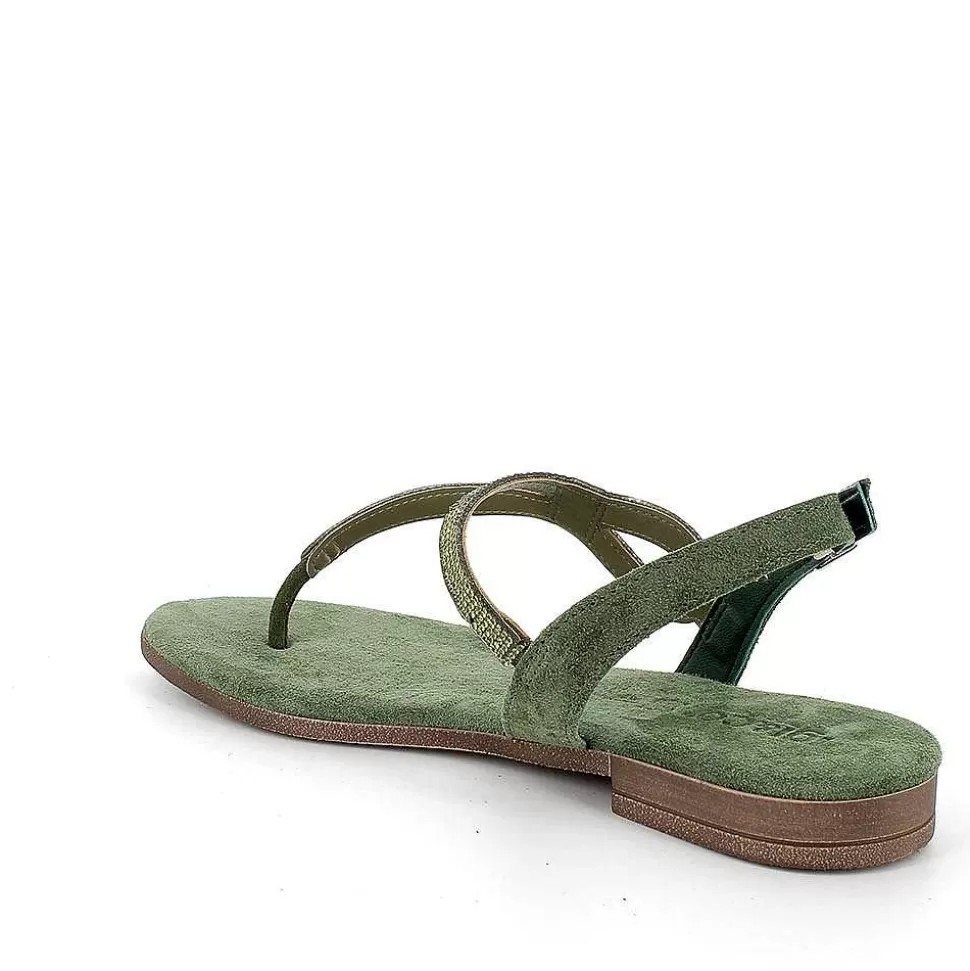 Sage Green Women'S Leather Flip Flop Sandals-Igi&Co Store