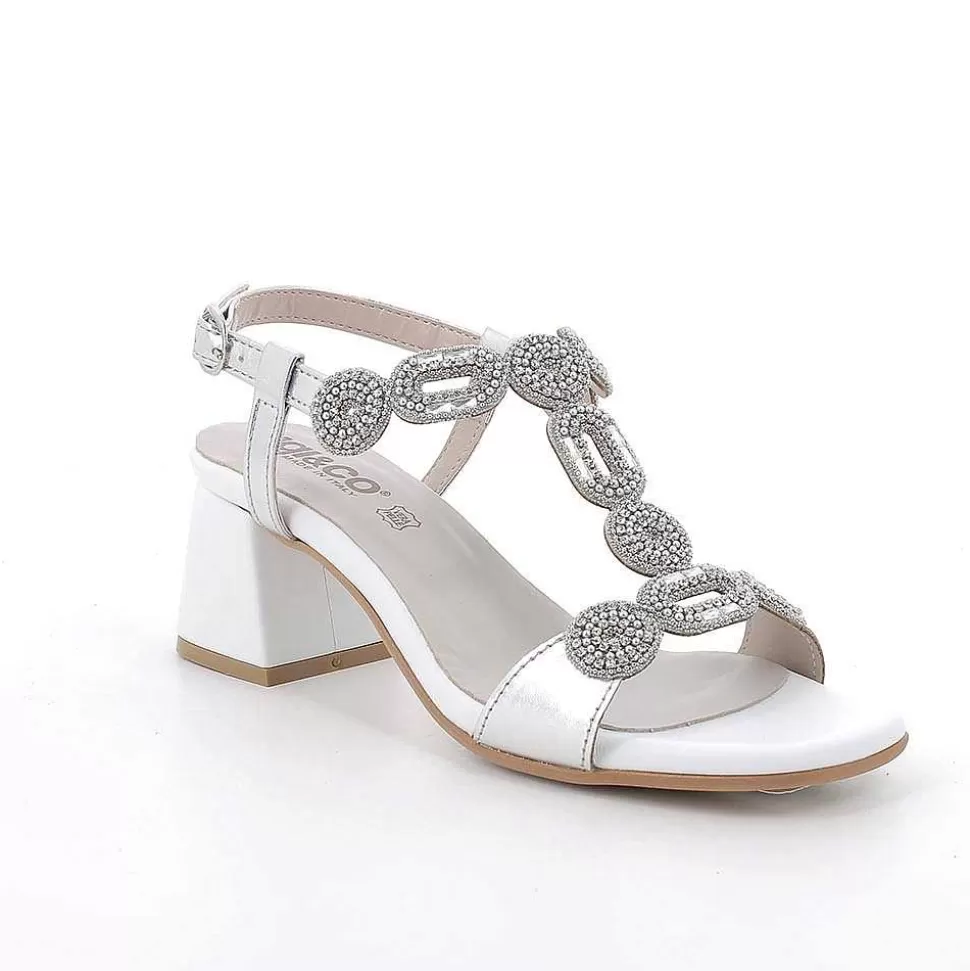Silver Women'S Heeled Sandals-Igi&Co Online