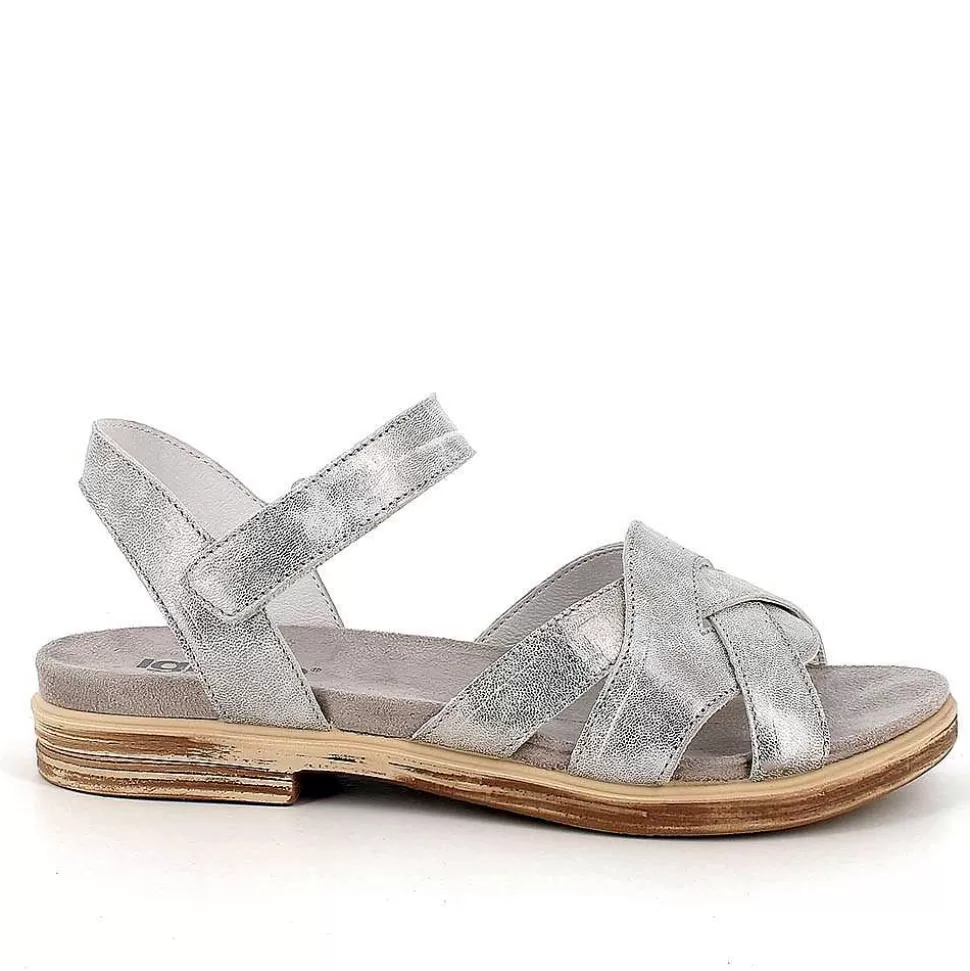 Silver Women'S Leather Sandals-Igi&Co Best