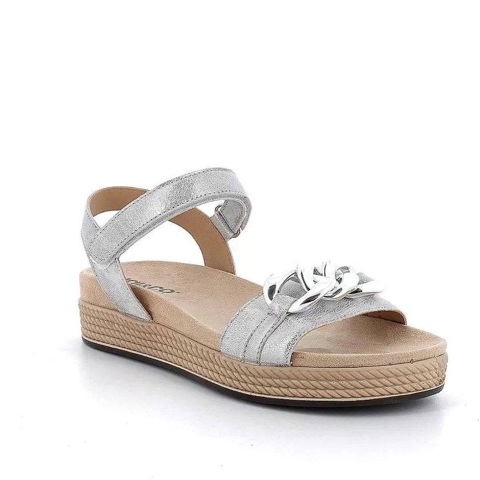 Silver Women'S Leather Sandals-Igi&Co Sale