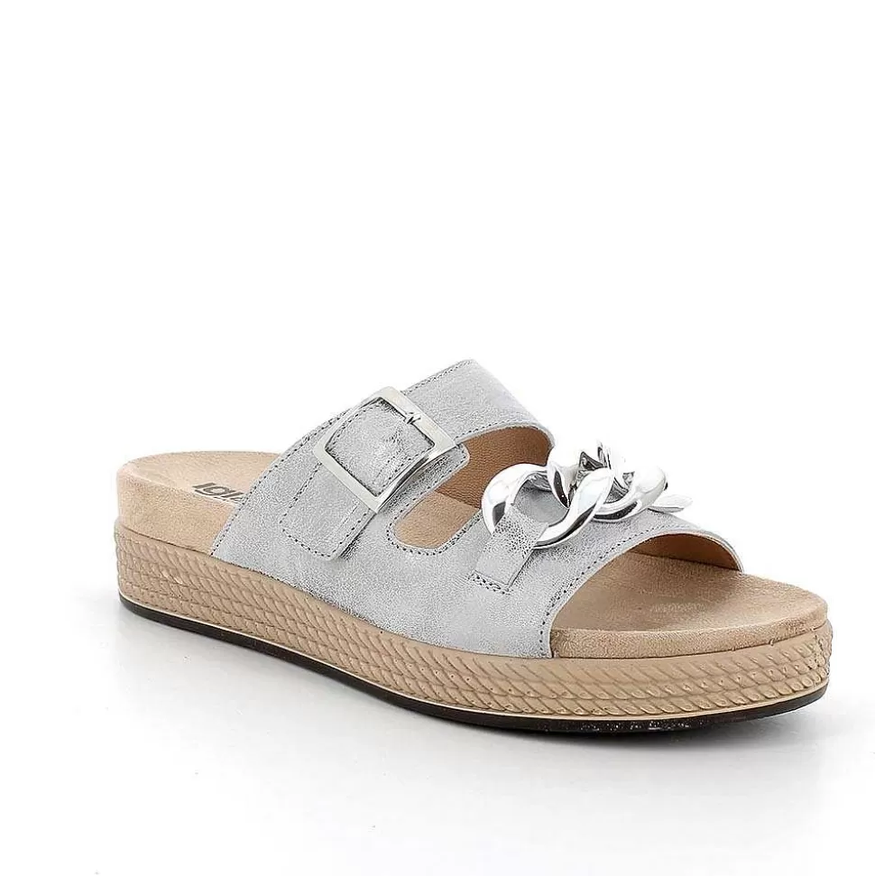 Silver Women'S Leather Sandals-Igi&Co Best
