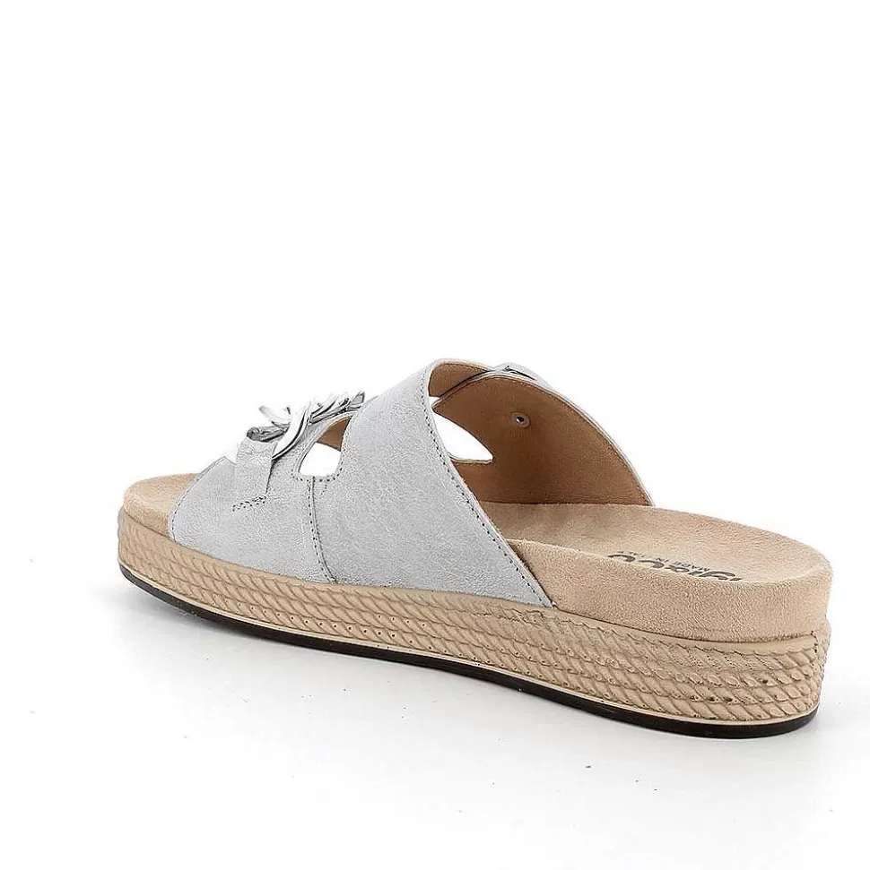 Silver Women'S Leather Sandals-Igi&Co Best