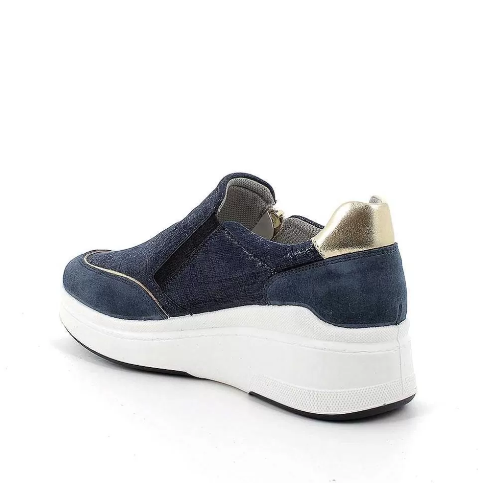 Slip On With Leather Wedge For Women Jeans-Igi&Co Store