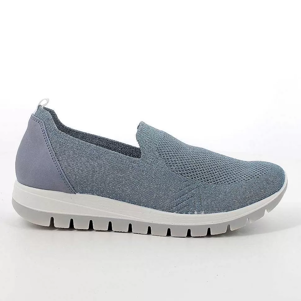 Slip On Women'S Sock Light Blue-Silver-Igi&Co Discount