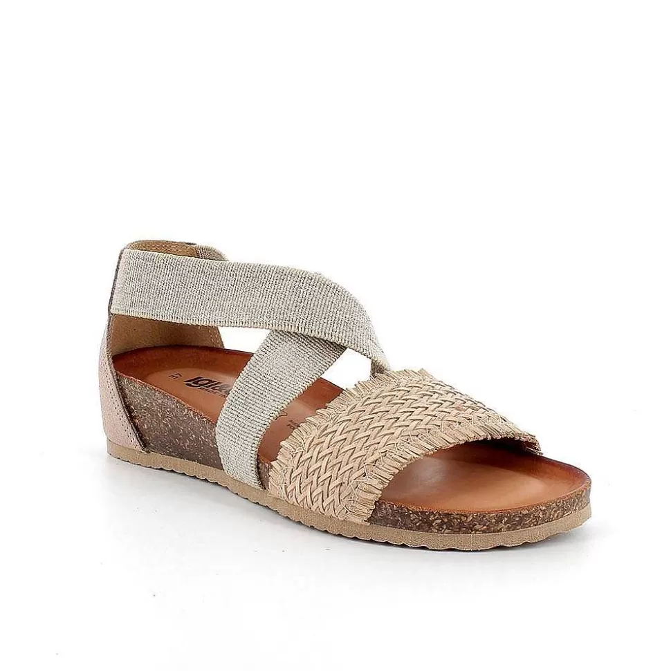 Taupe Women'S Leather Sandals-Igi&Co Store