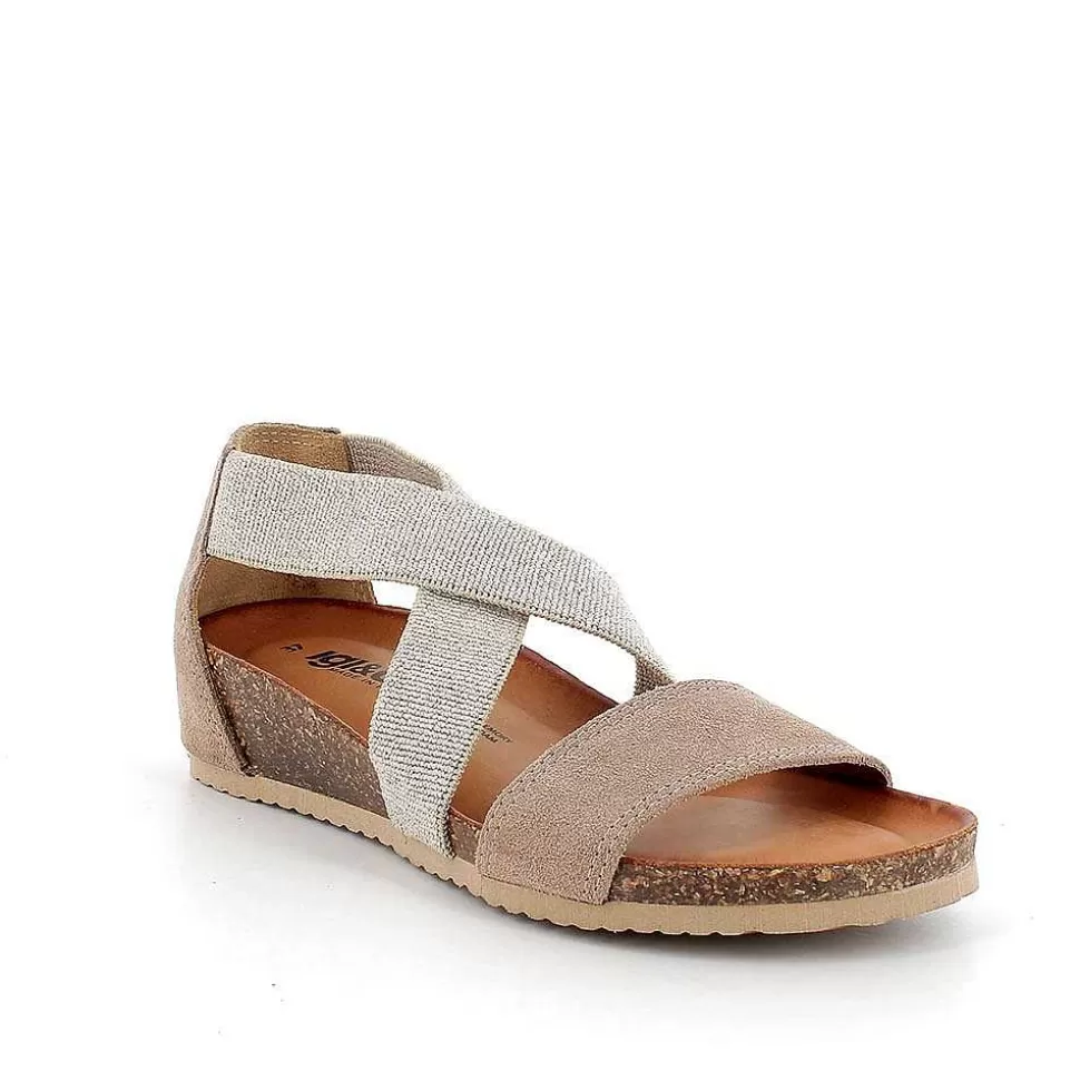 Taupe Women'S Leather Sandals-Igi&Co Hot