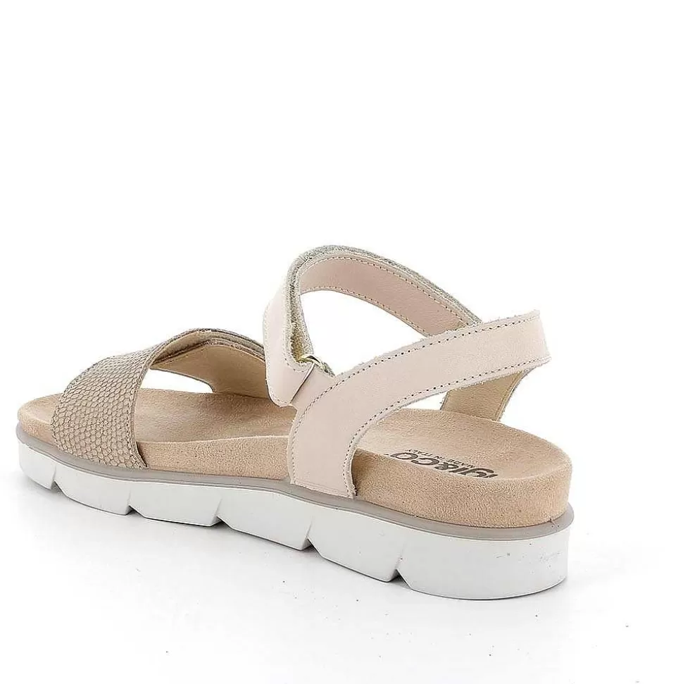 Taupe Women'S Leather Sandals-Igi&Co Online