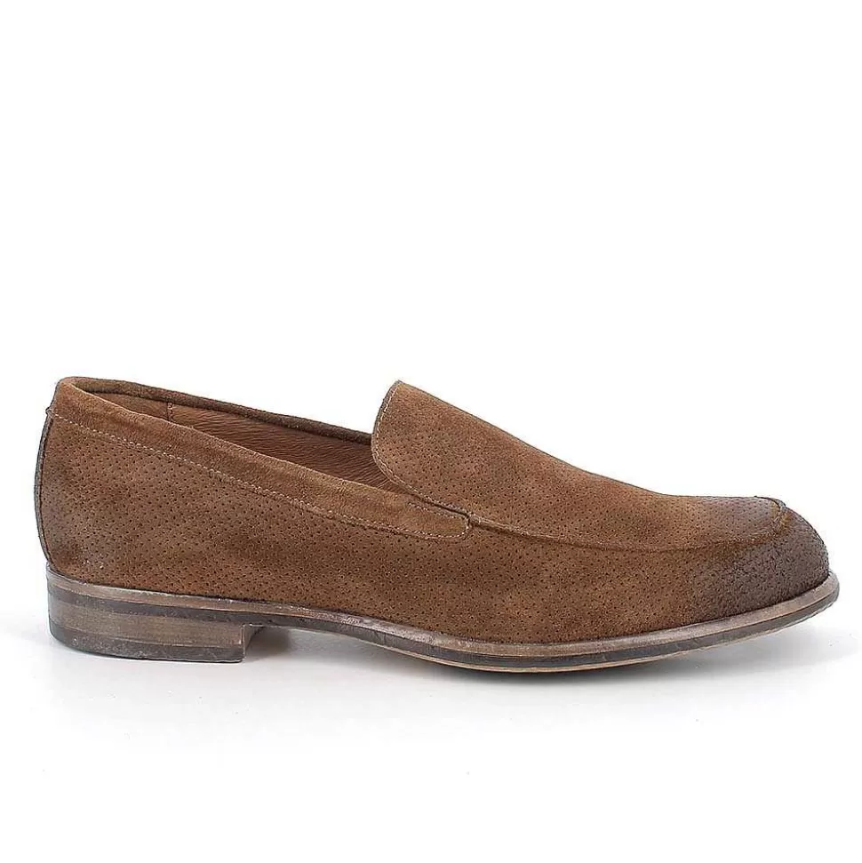 Tobacco Men'S Leather Loafers-Igi&Co Discount