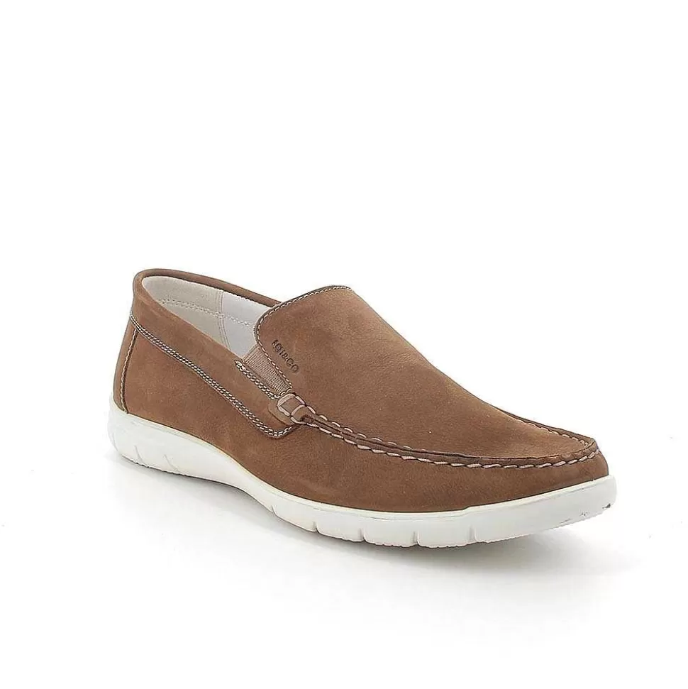 Tobacco Men'S Leather Loafers-Igi&Co Clearance