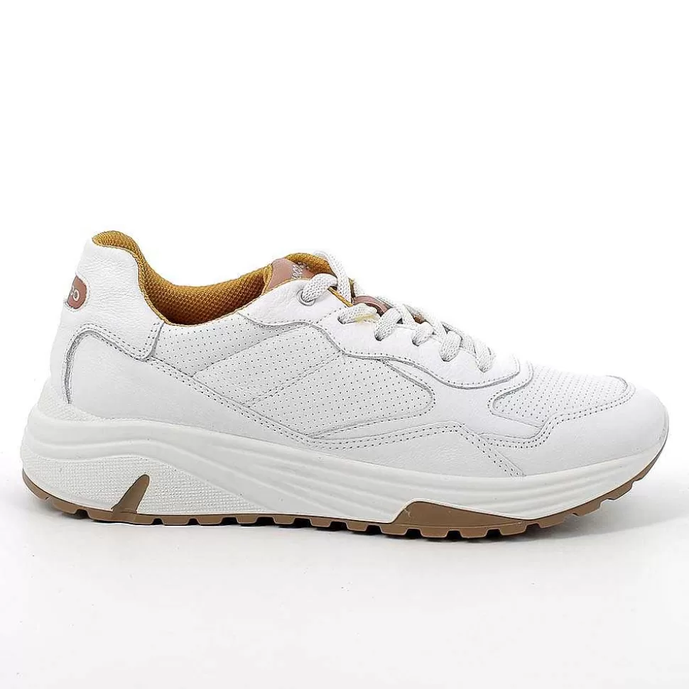 White Men'S Leather Sneakers-Igi&Co Best Sale